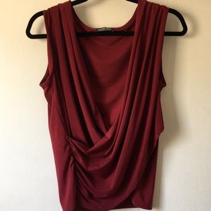 Red FashionNova top low cut v neck